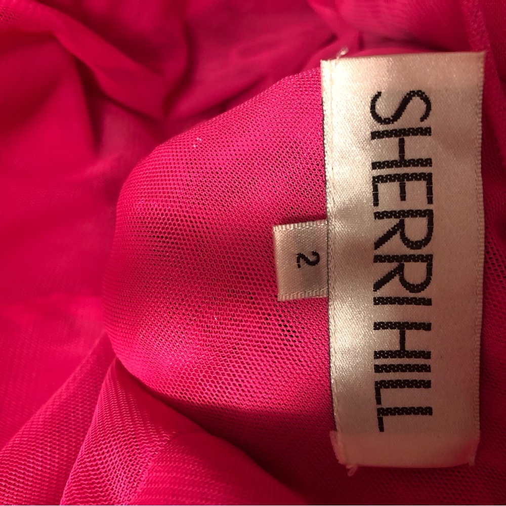 Sherri Hill Neon Pink Beaded Dress - Picture 5 of 5